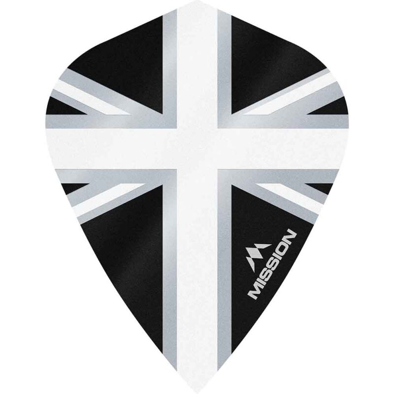 Billaresbalsalobre Plumas Mission Darts Kite Alliance Union Jack Negro Blanco F3096