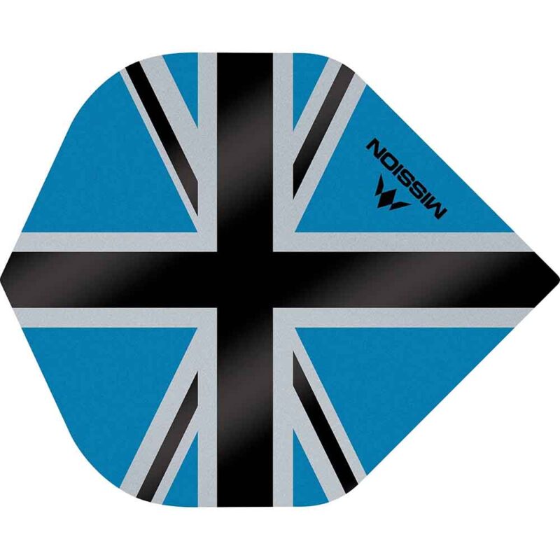 Billaresbalsalobre Plumas Mission Darts No2 Std Alliance-X Union Jack Negro Azul F3105 - Imagen 2