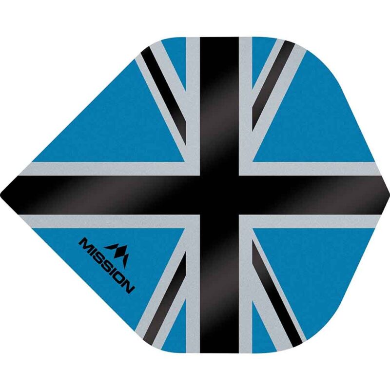 Billaresbalsalobre Plumas Mission Darts No2 Std Alliance-X Union Jack Negro Azul F3105 - Imagen 3