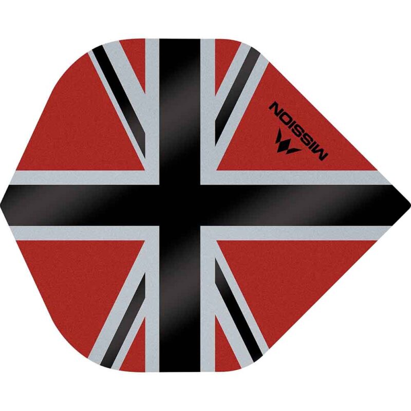 Billaresbalsalobre Plumas Mission Darts No2 Std Alliance-X Union Jack Negro Rojo F3106 - Imagen 3