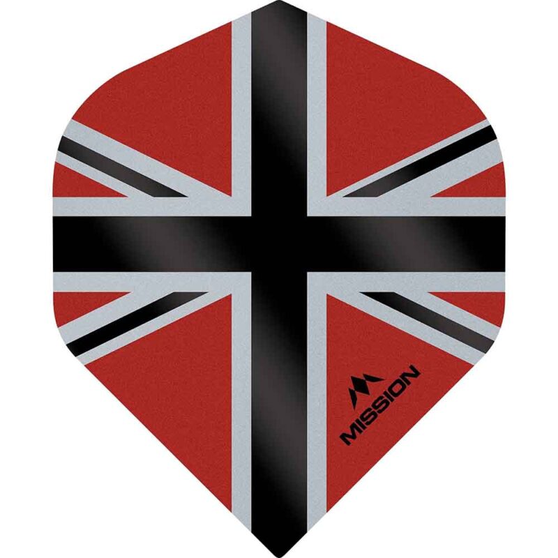 Billaresbalsalobre Plumas Mission Darts No2 Std Alliance-X Union Jack Negro Rojo F3106