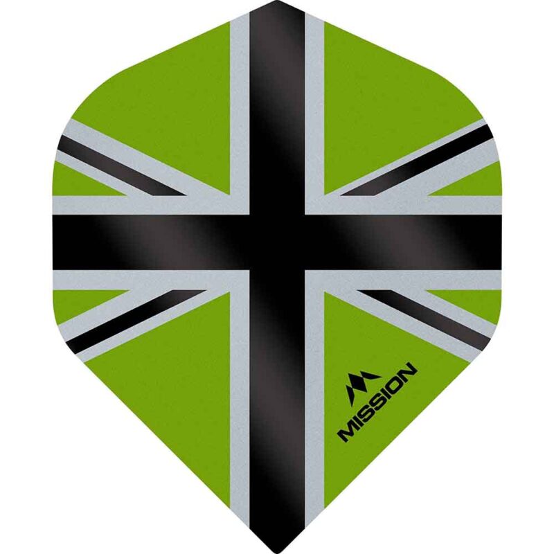 Billaresbalsalobre Plumas Mission Darts No2 Std Alliance-X Union Jack Negro Verde F3107