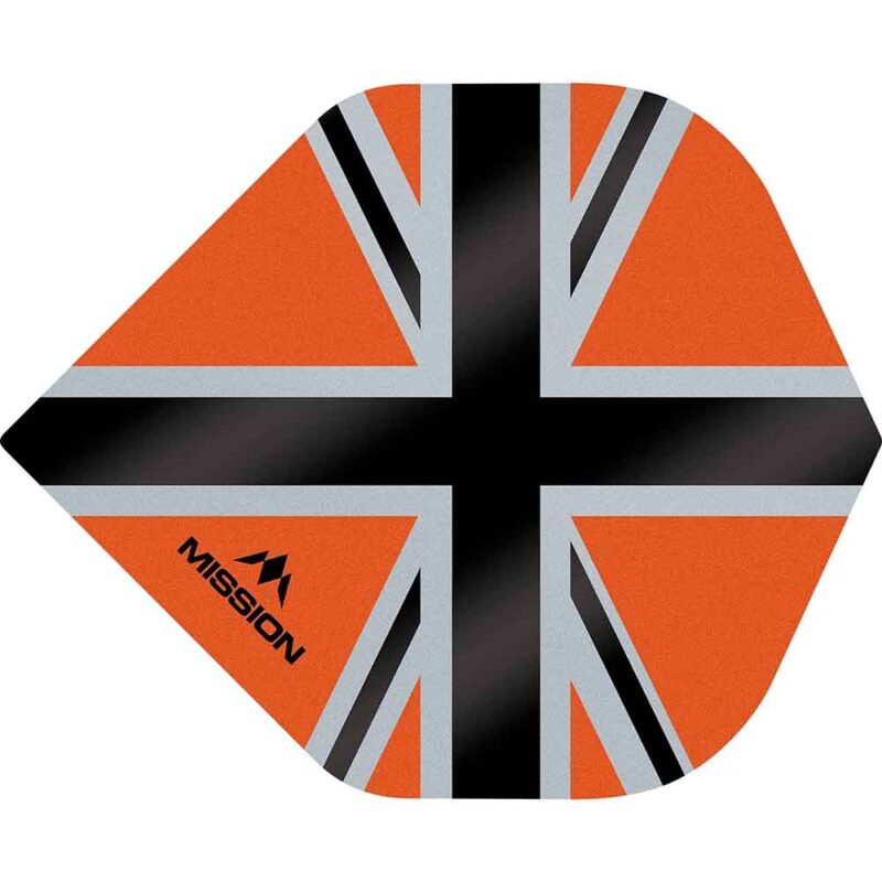 Billaresbalsalobre Plumas Mission Darts No2 Std Alliance-X Union Jack Negro Naranja F3108 - Imagen 2