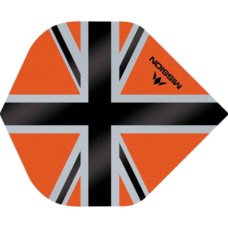 Billaresbalsalobre Plumas Mission Darts No2 Std Alliance-X Union Jack Negro Naranja F3108 - Imagen 3