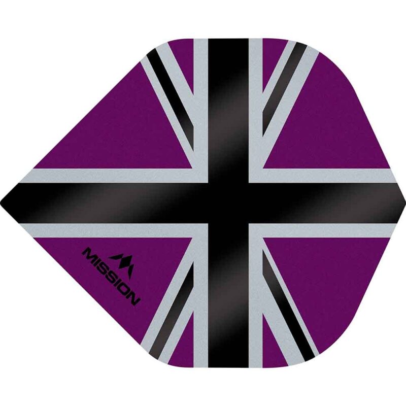 Billaresbalsalobre Plumas Mission Darts No2 Std Alliance-X Union Jack Negro Morado F3109 - Imagen 2