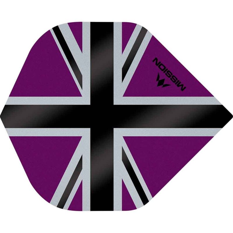 Billaresbalsalobre Plumas Mission Darts No2 Std Alliance-X Union Jack Negro Morado F3109 - Imagen 3