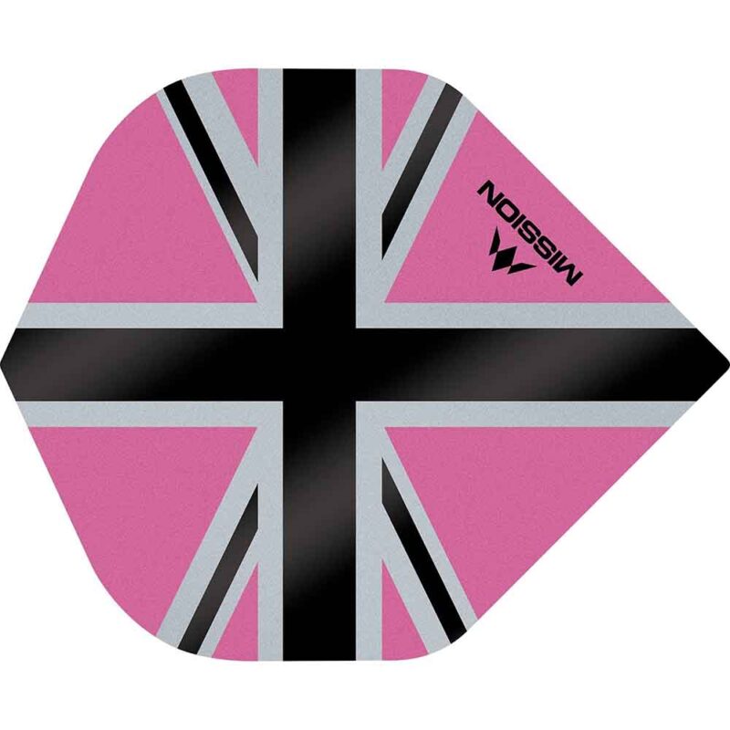 Billaresbalsalobre Plumas Mission Darts No2 Std Alliance-X Union Jack Negro Rosa F3110 - Imagen 3