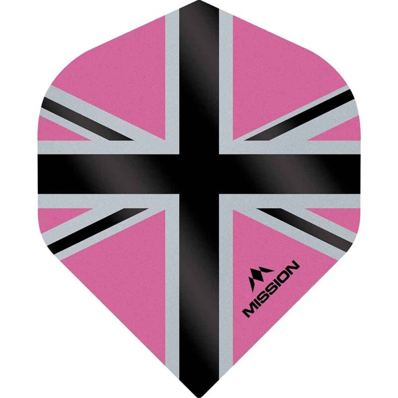 Billaresbalsalobre Plumas Mission Darts No2 Std Alliance-X Union Jack Negro Rosa F3110