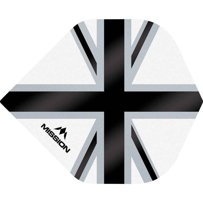 Billaresbalsalobre Plumas Mission Darts No2 Std Alliance-X Union Jack Negro Blanco F3111 - Imagen 2