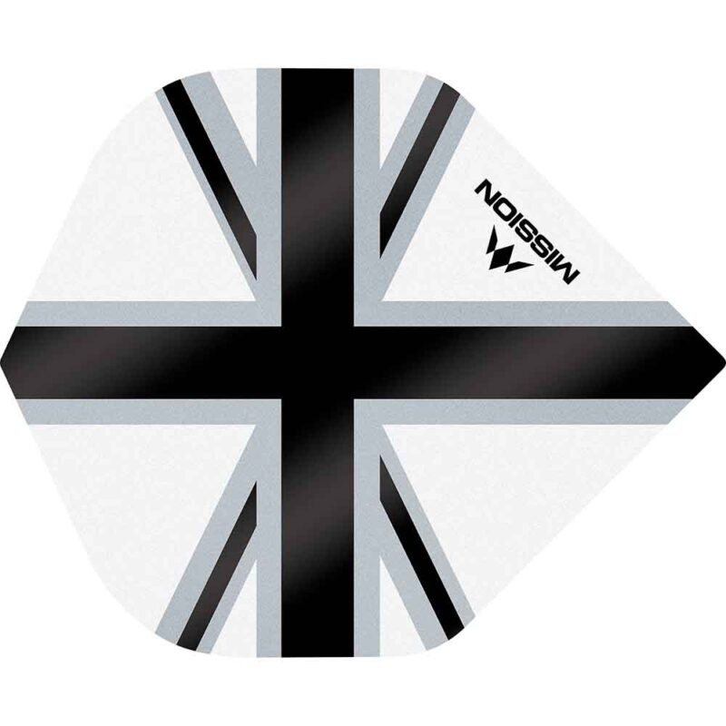 Billaresbalsalobre Plumas Mission Darts No2 Std Alliance-X Union Jack Negro Blanco F3111 - Imagen 3