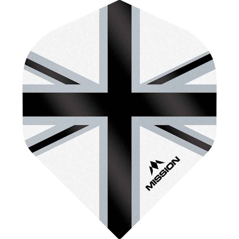 Billaresbalsalobre Plumas Mission Darts No2 Std Alliance-X Union Jack Negro Blanco F3111