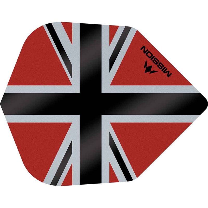 Billaresbalsalobre Plumas Mission Darts No6 Std Alliance-X Union Jack Negro Rojo F3120 - Imagen 2