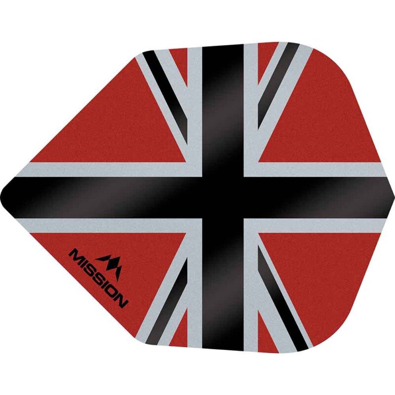 Billaresbalsalobre Plumas Mission Darts No6 Std Alliance-X Union Jack Negro Rojo F3120 - Imagen 3