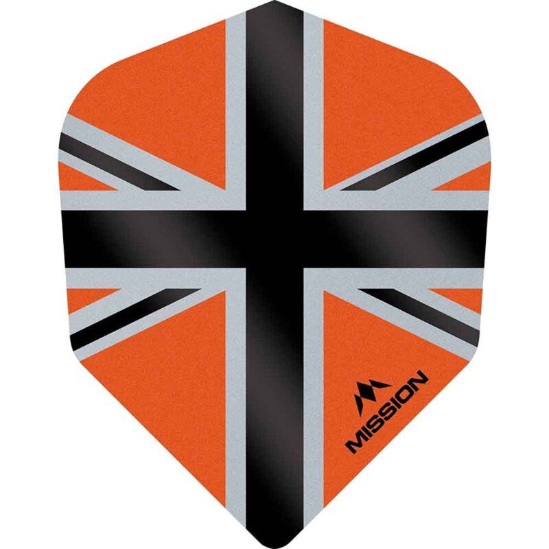 Billaresbalsalobre Plumas Mission Darts No6 Std Alliance-X Union Jack Negro Naranja F3122