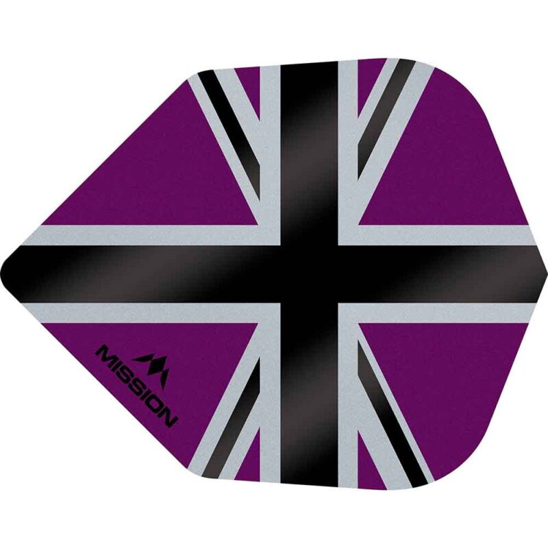 Billaresbalsalobre Plumas Mission Darts No6 Std Alliance-X Union Jack Negro Morado F3123 - Imagen 2