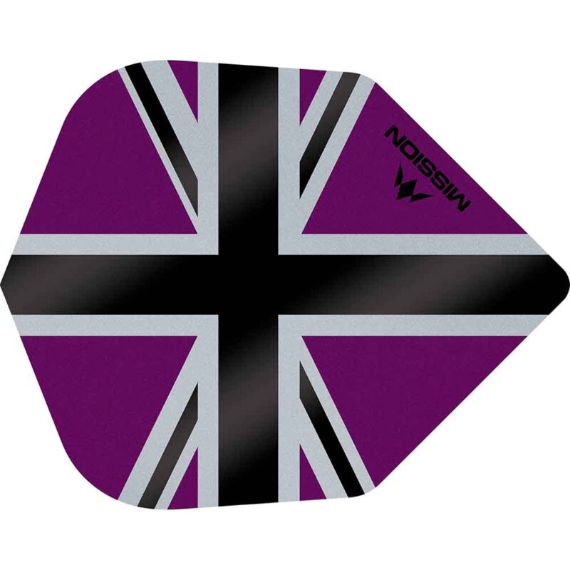 Billaresbalsalobre Plumas Mission Darts No6 Std Alliance-X Union Jack Negro Morado F3123 - Imagen 3