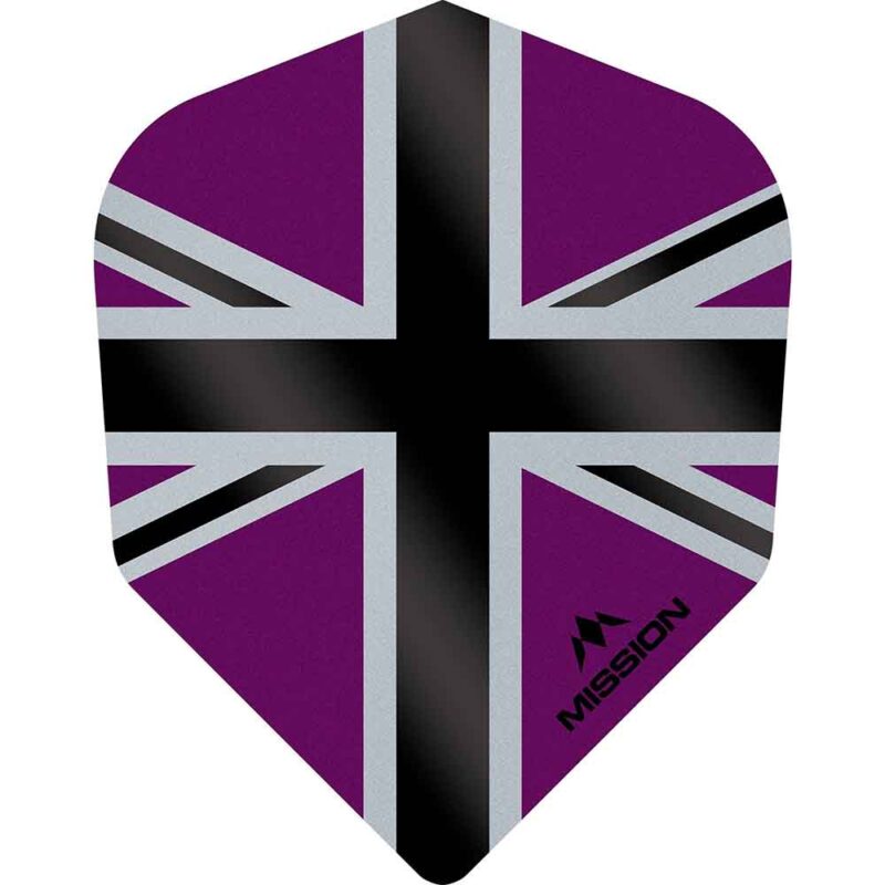 Billaresbalsalobre Plumas Mission Darts No6 Std Alliance-X Union Jack Negro Morado F3123