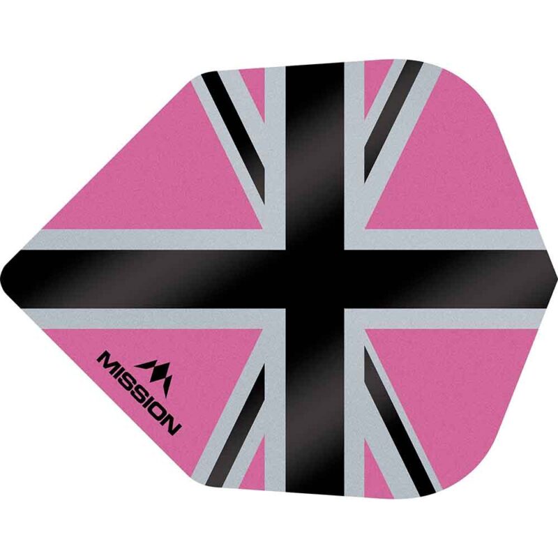 Billaresbalsalobre Plumas Mission Darts No6 Std Alliance-X Union Jack Negro Rosa F3124 - Imagen 3