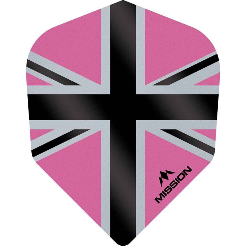 Billaresbalsalobre Plumas Mission Darts No6 Std Alliance-X Union Jack Negro Rosa F3124