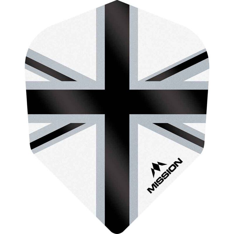 Billaresbalsalobre Plumas Mission Darts No6 Std Alliance-X Union Jack Negro Blanco F3125