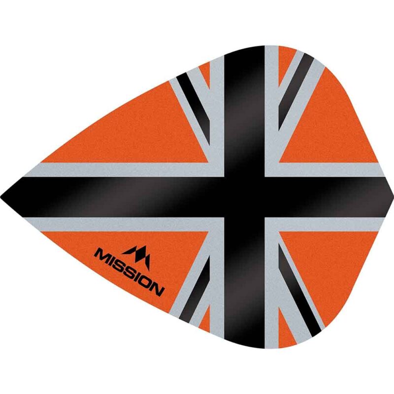 Billaresbalsalobre Plumas Mission Darts Kite Alliance-X Union Jack Negro Naranja F3115 - Imagen 2