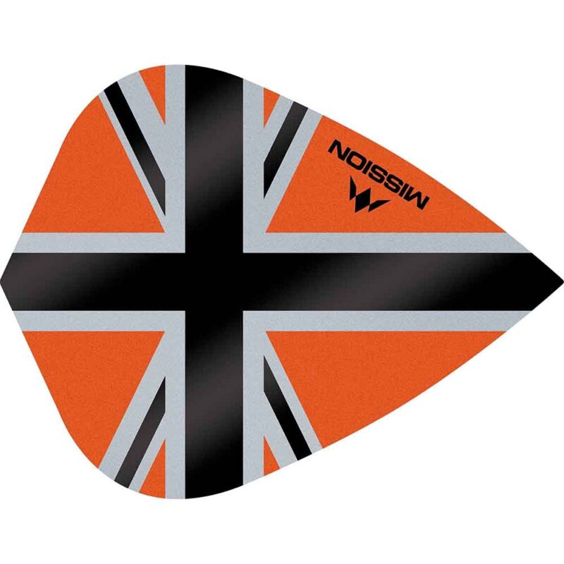 Billaresbalsalobre Plumas Mission Darts Kite Alliance-X Union Jack Negro Naranja F3115 - Imagen 3