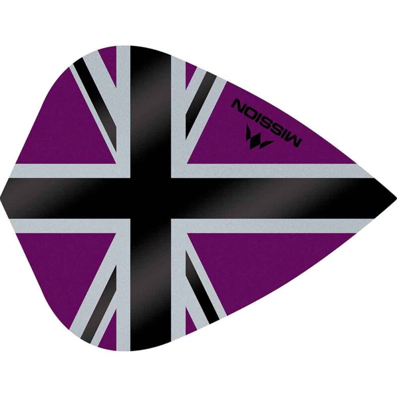 Billaresbalsalobre Plumas Mission Darts Kite Alliance-X Union Jack Negro Morado F3116 - Imagen 2