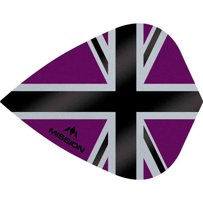Billaresbalsalobre Plumas Mission Darts Kite Alliance-X Union Jack Negro Morado F3116 - Imagen 3