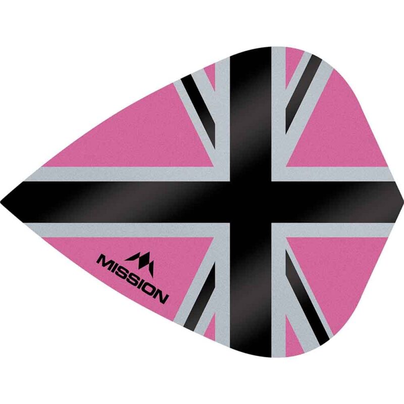 Billaresbalsalobre Plumas Mission Darts Kite Alliance-X Union Jack Negro Rosa F3117 - Imagen 3