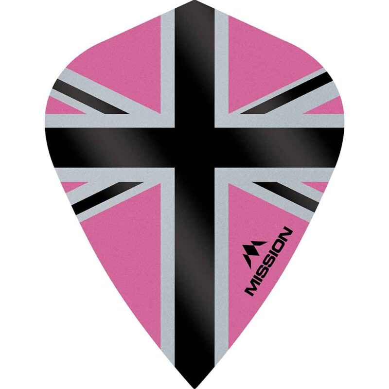 Billaresbalsalobre Plumas Mission Darts Kite Alliance-X Union Jack Negro Rosa F3117