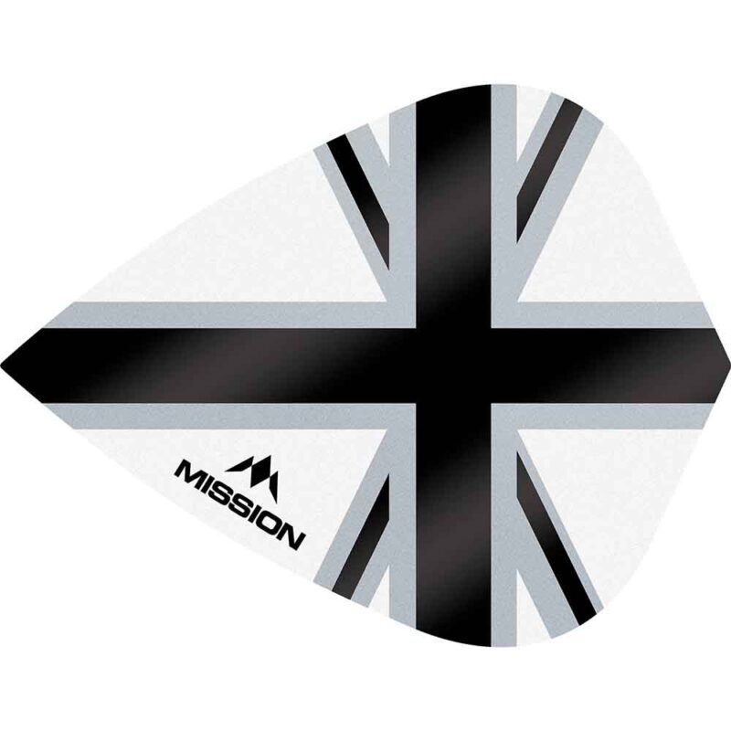 Billaresbalsalobre Plumas Mission Darts Kite Alliance-X Union Jack Negro Blanco F3118 - Imagen 2