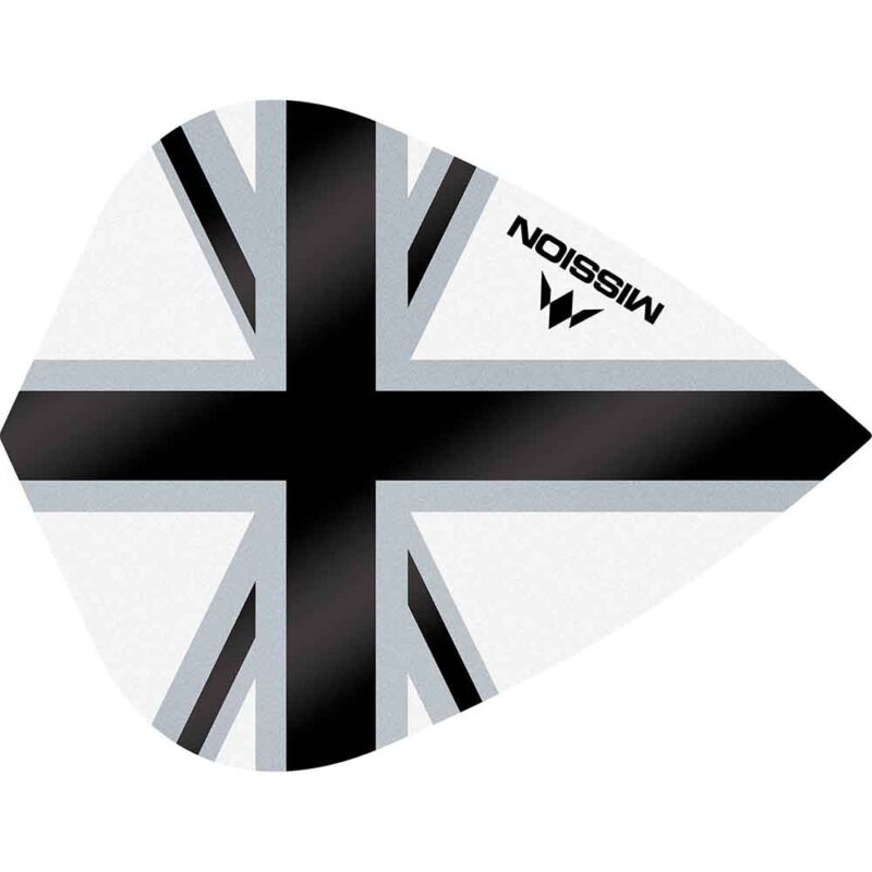 Billaresbalsalobre Plumas Mission Darts Kite Alliance-X Union Jack Negro Blanco F3118 - Imagen 3