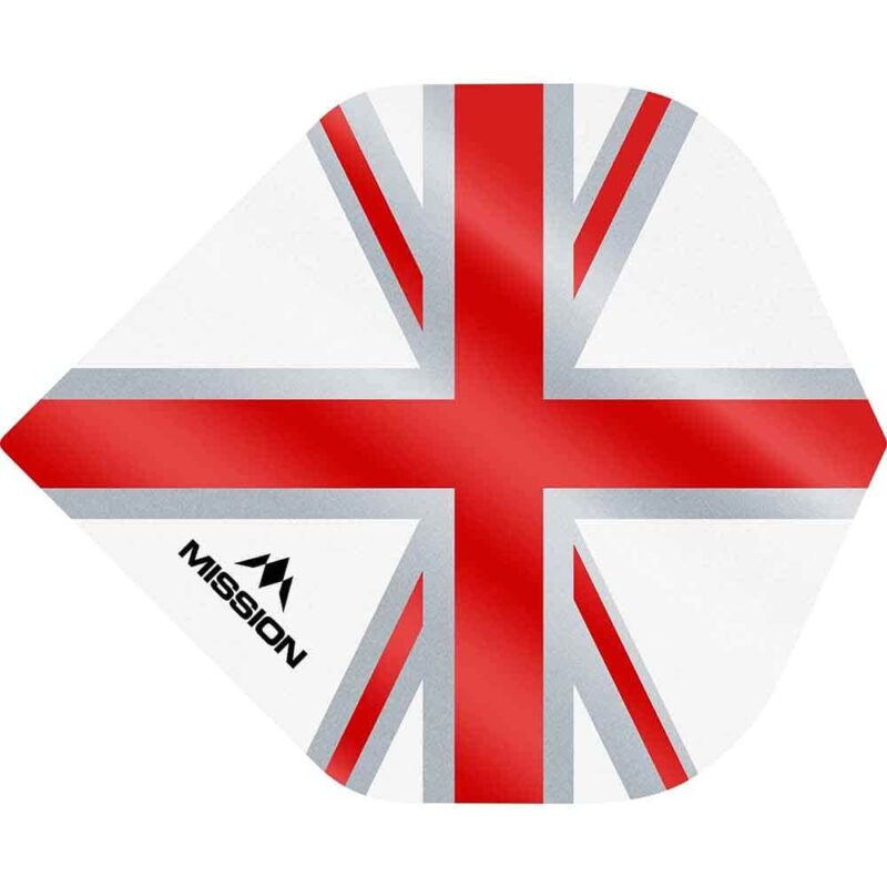 Billaresbalsalobre Plumas Mission Darts No2 Std Alliance Union Jack White Red F3127 - Imagen 2