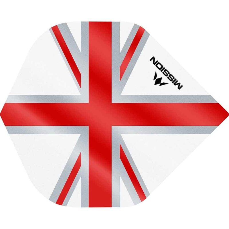 Billaresbalsalobre Plumas Mission Darts No2 Std Alliance Union Jack White Red F3127 - Imagen 3