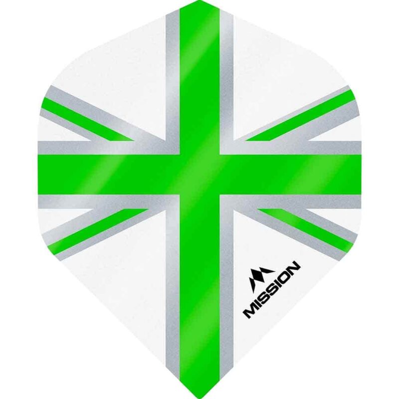 Billaresbalsalobre Plumas Mission Darts No2 Std Alliance Union Jack White Verde F3128