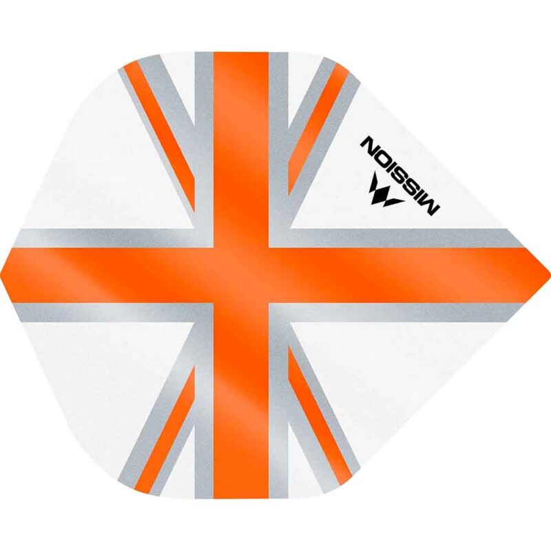 Billaresbalsalobre Plumas Mission Darts No2 Std Alliance Union Jack Blanco Naranja F3129 - Imagen 3