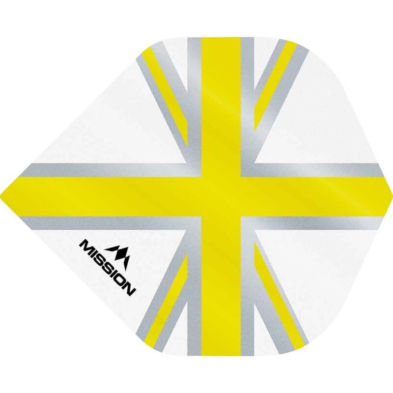 Billaresbalsalobre Plumas Mission Darts No2 Std Alliance Union Jack Blanco Amarillo F3130 - Imagen 3