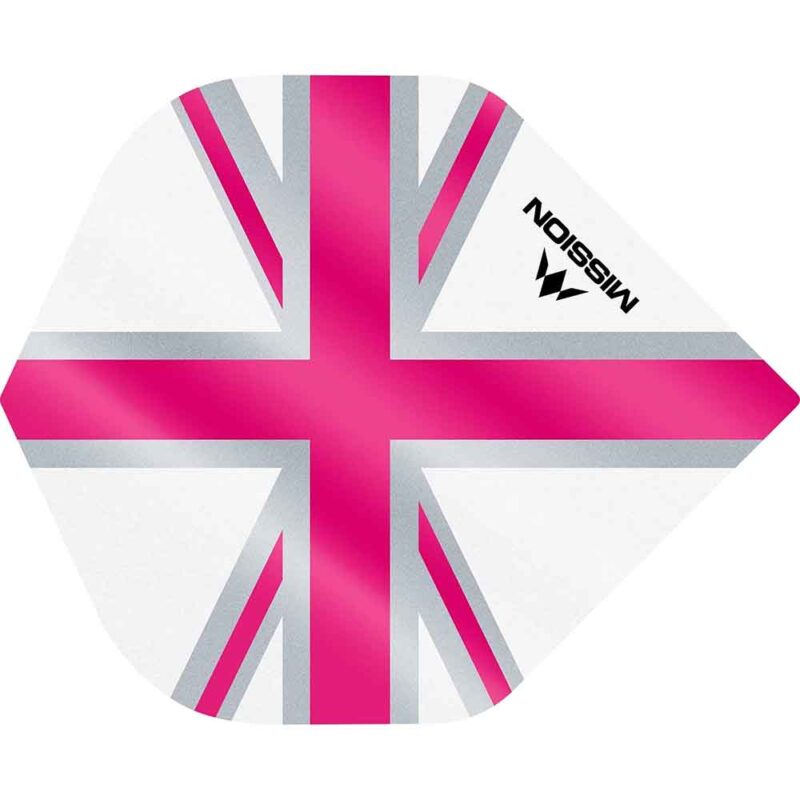 Billaresbalsalobre Plumas Mission Darts No2 Std Alliance Union Jack Blanco Rosa F3131 - Imagen 3