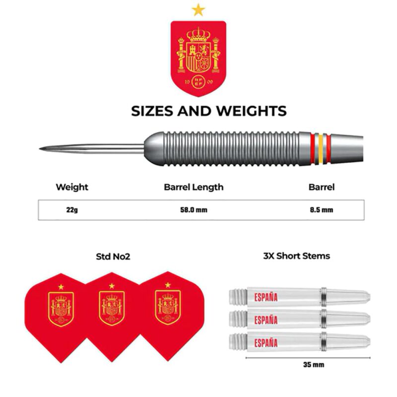 Billaresbalsalobre Dardos Licencia oficial de fútbol España Latón 22g D1426 - Imagen 5