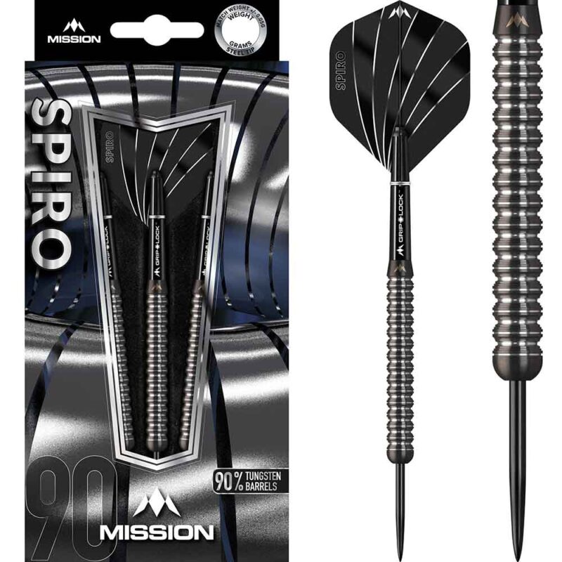 Billaresbalsalobre Dardos Mission Spiro M1 Graphite PVD Negro 90% 25gr D1503 - Imagen 3