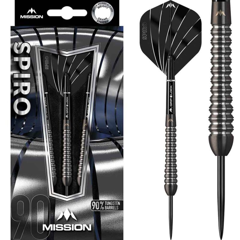 Billaresbalsalobre Dardos Mission Spiro M2 Graphite PVD Negro 90% 24gr D1508 - Imagen 3