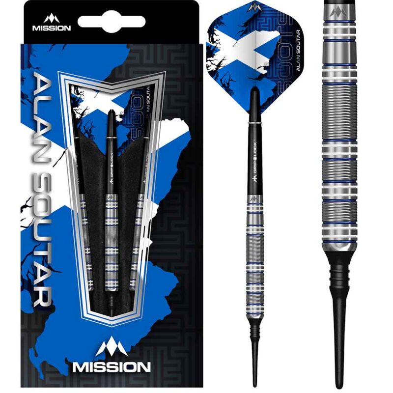 Billaresbalsalobre Dardos Mission Alan Soutar Soots Azul Blanco 90% 22g D0860 - Imagen 3