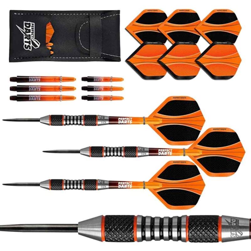 Billaresbalsalobre Dardos Perfect Darts Solarfox 4 Knurled Negro Naranja 90% 26g D3554 - Imagen 2