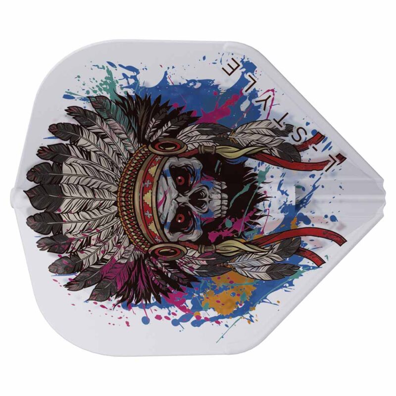 Billaresbalsalobre Plumas Champagne Flights L-Style L1EZ Standard Chief Skull Clear White - Imagen 2