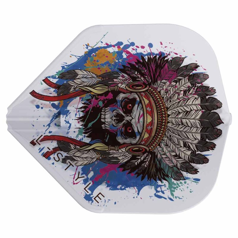 Billaresbalsalobre Plumas Champagne Flights L-Style L1EZ Standard Chief Skull Clear White - Imagen 3