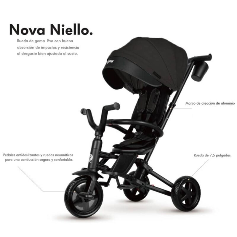 Billaresbalsalobre Triciclo Evolutivo Nova Niello Qplay Negro 5772 - Imagen 3