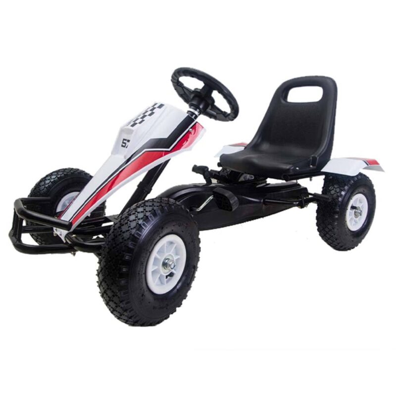 Billaresbalsalobre Coche a pedales Go Kart ruedas de aire Blanco 598