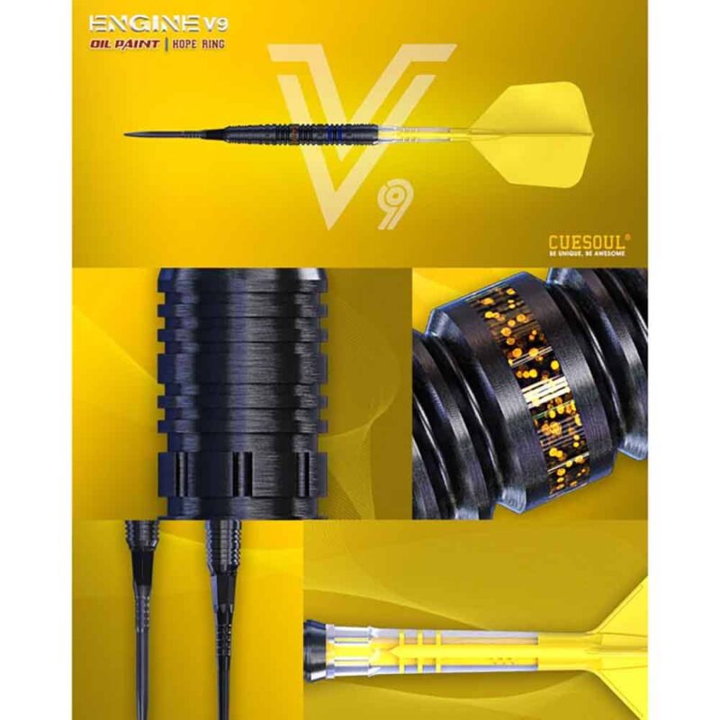 Billaresbalsalobre Dardos Cuesoul Engine V9 Gold Hope Soft tip Steel Tip 90% 20g CSOP-90M18K27 - Imagen 4