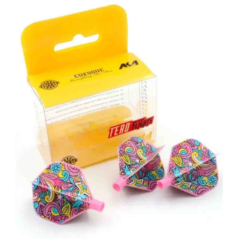 Billaresbalsalobre Plumas Flights Darts Cuesoul Tero AK4 Graffiti Rosa