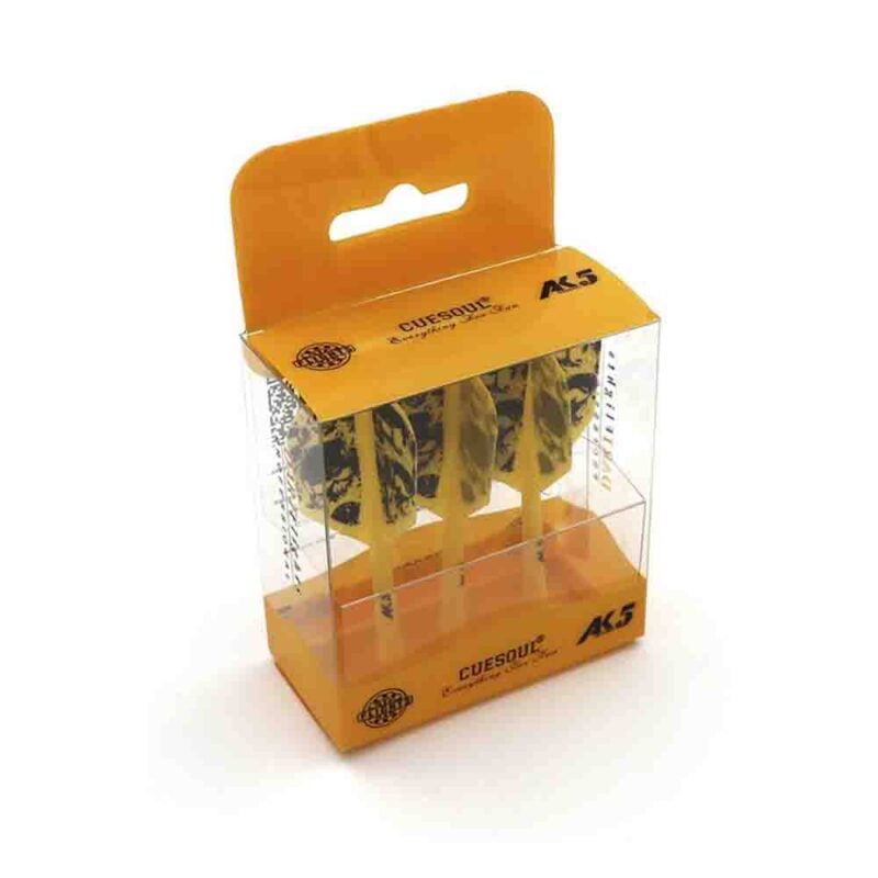 Billaresbalsalobre Plumas Cuesoul Integrate Flights AK5 Shape L Amarilla Skeleton Pattern - Imagen 2
